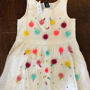 NWT Gap 4-5 Girls Pom Pom Sleeveless Dress